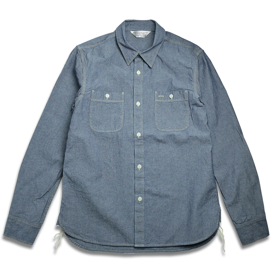FIVE BROTHER / L/S CHAMBRAY WORK SHIRT - Blue