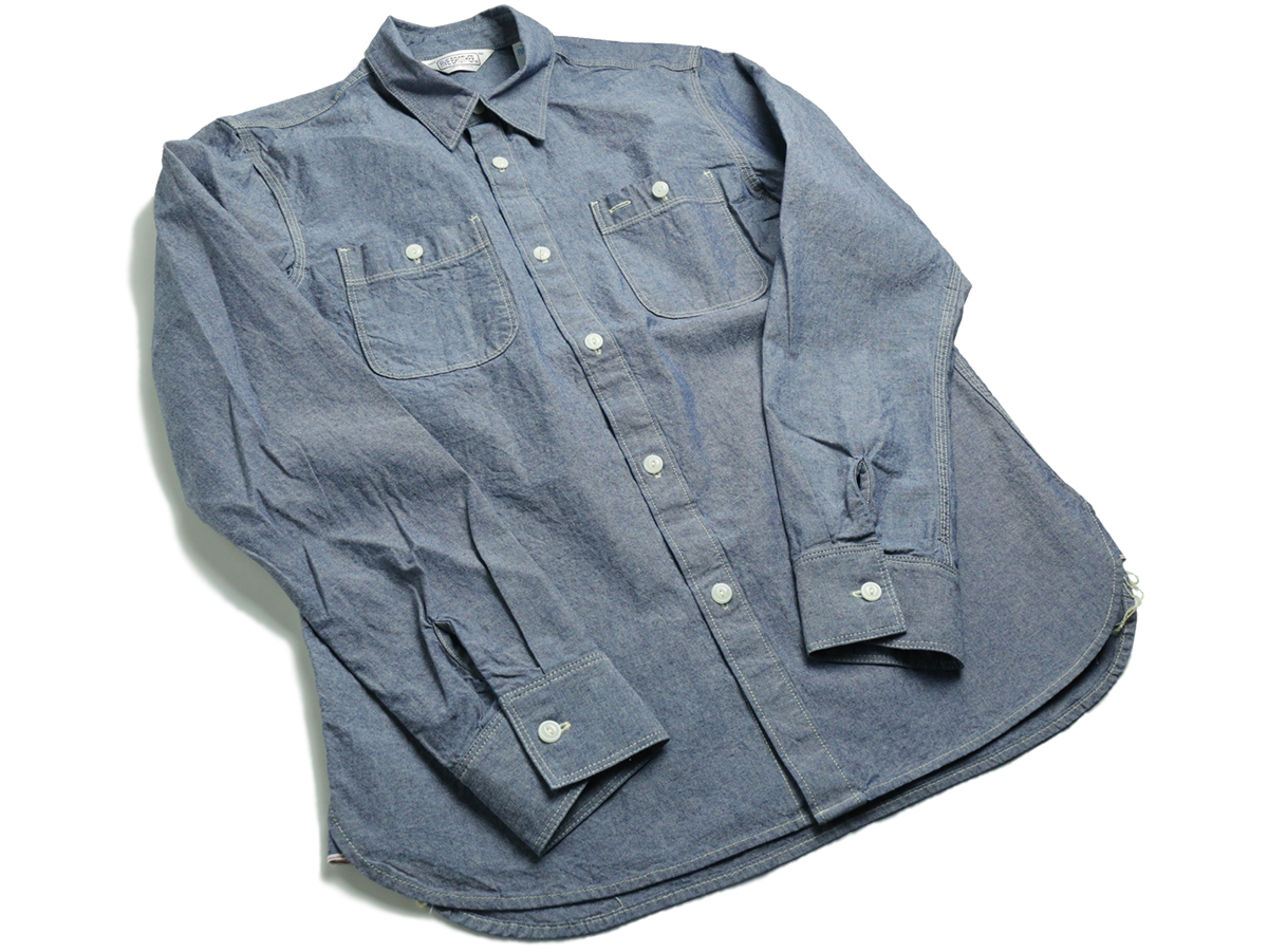 FIVE BROTHER / L/S CHAMBRAY WORK SHIRT - Blue