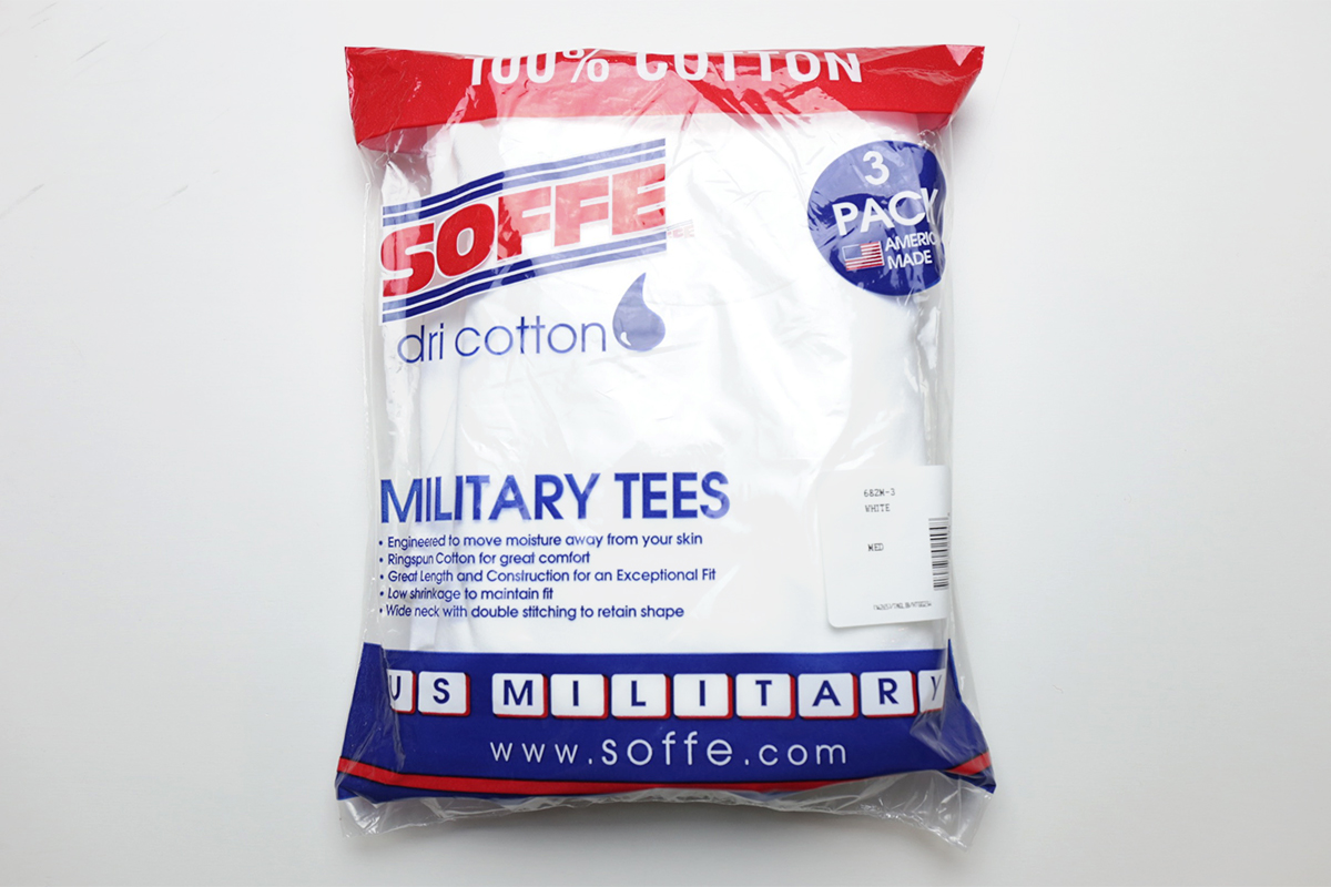 SOFFE / 3PACK MILITARY TEES color : White, Black, Dark Navy, Army Brown
