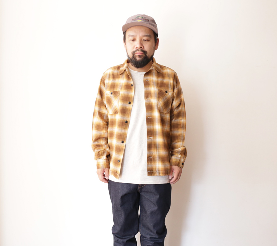 FIVE BROTHER 2016 AW LIGHT NEL ONE UP SHIRT color : Yellow Ombre