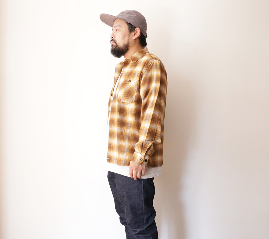FIVE BROTHER 2016 AW LIGHT NEL ONE UP SHIRT color : Yellow Ombre 